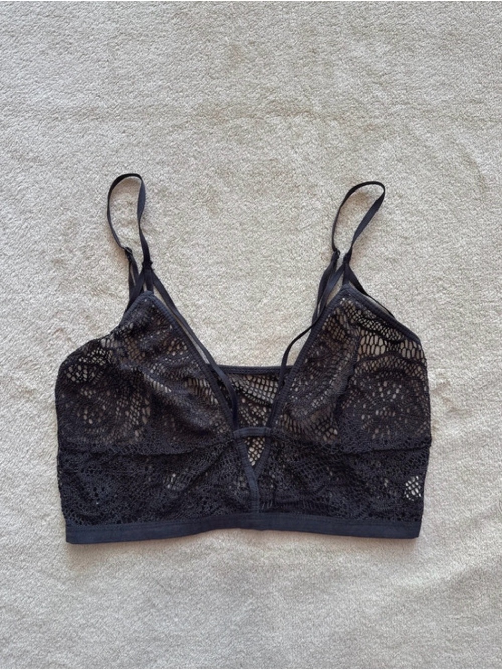 Sheer Lace Strappy Bralette Crop Top